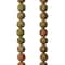 12 Pack: Green Unakite Round Beads, 8mm by Bead Landing™